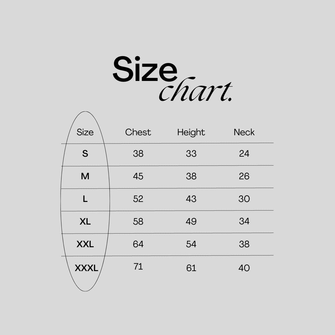 Size Chart for Jumpers